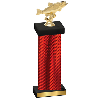 Single Red Carbon Fiber Fishing Trophy