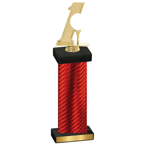 Single Red Carbon Fiber Golf Trophy