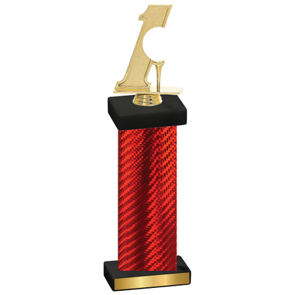 Single Red Carbon Fiber Golf Trophy