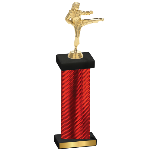 Single Red Carbon Fiber Karate Trophy