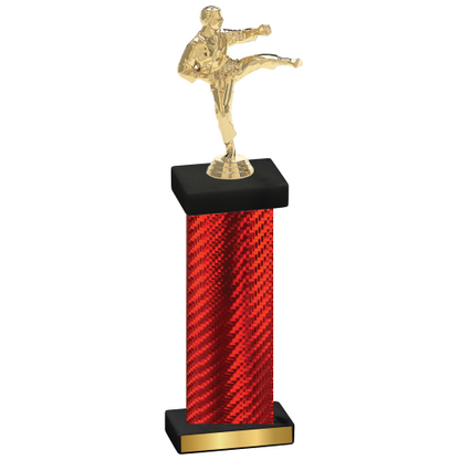 Single Red Carbon Fiber Karate Trophy