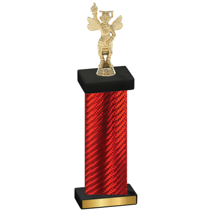 Single Red Carbon Fiber Academics Trophy