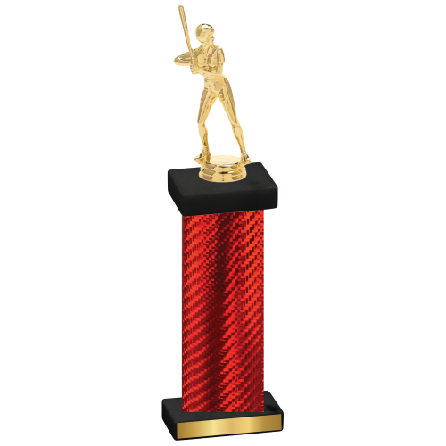 Single Red Carbon Fiber Softball Trophy