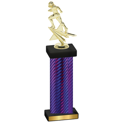 Single Purple Carbon Fiber Football Trophy