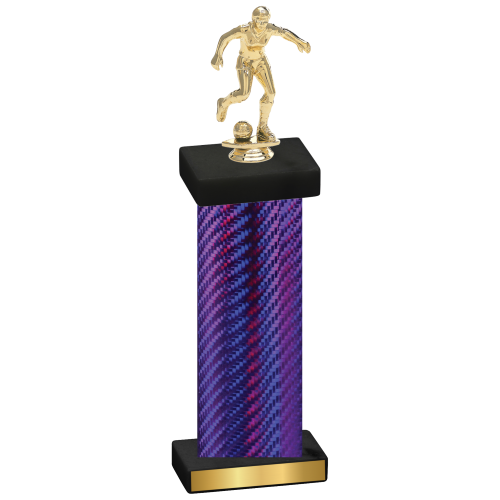 Single Purple Carbon Fiber Soccer Trophy