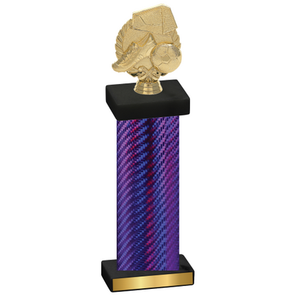 Single Purple Carbon Fiber Soccer Trophy