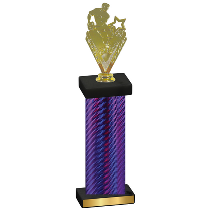 Single Purple Carbon Fiber Rugby Trophy