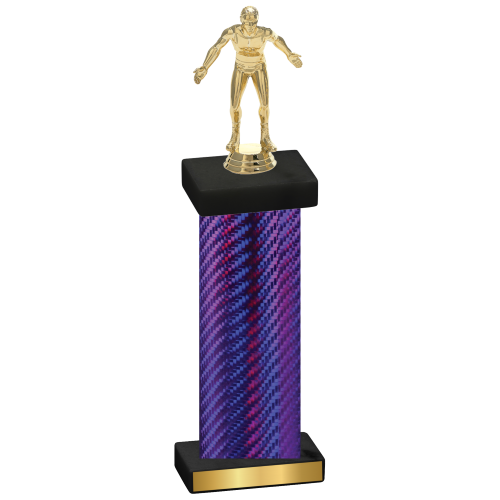 Single Purple Carbon Fiber Wrestling Trophy