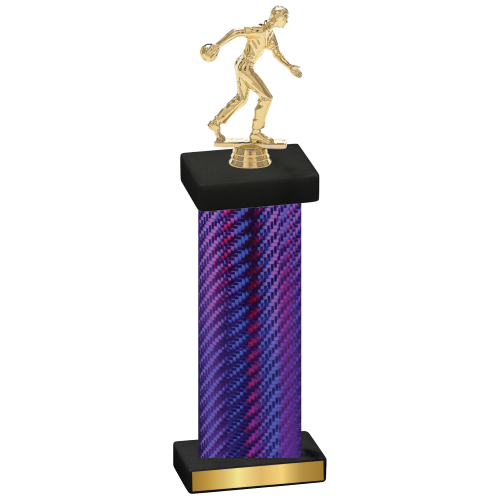 Single Purple Carbon Fiber Bowling Trophy