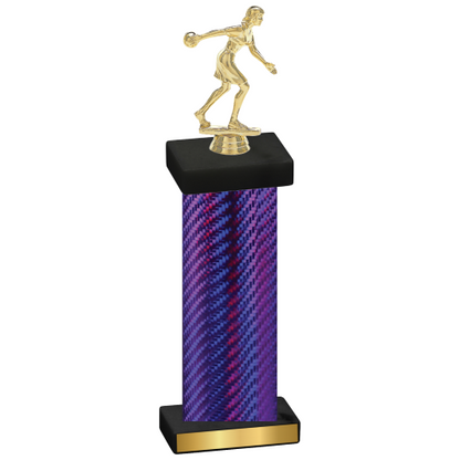 Single Purple Carbon Fiber Bowling Trophy