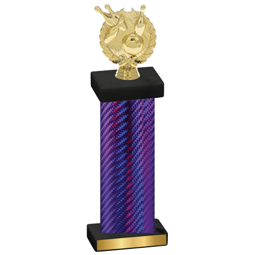 Single Purple Carbon Fiber Bowling Trophy