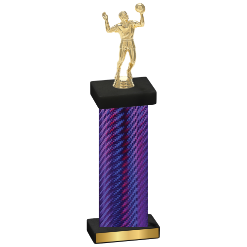 Single Purple Carbon Fiber Volleyball Trophy