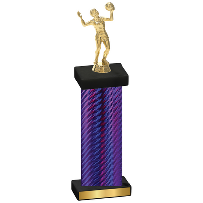 Single Purple Carbon Fiber Volleyball Trophy