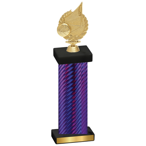 Single Purple Carbon Fiber Volleyball Trophy