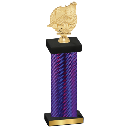 Single Purple Carbon Fiber Swimming Trophy