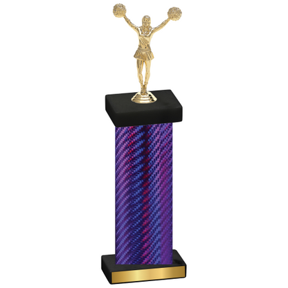 Single Purple Carbon Fiber Cheerleading Trophy