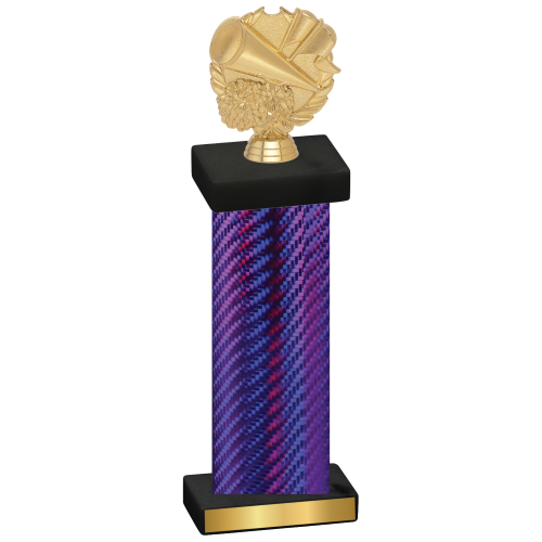 Single Purple Carbon Fiber Cheerleading Trophy