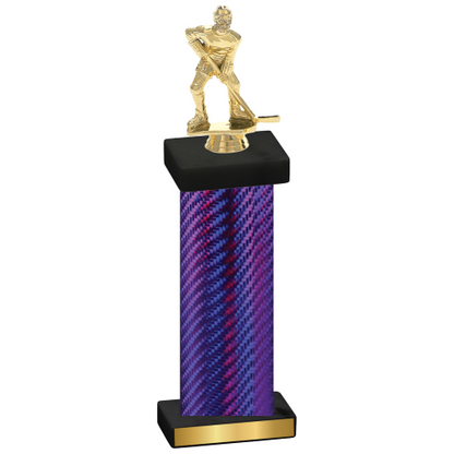 Single Purple Carbon Fiber Hockey Trophy