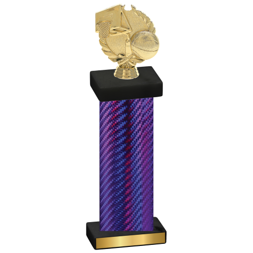 Single Purple Carbon Fiber Basketball Trophy