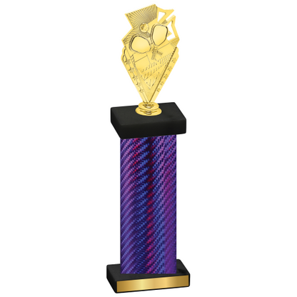 Single Purple Carbon Fiber Pickleball Trophy