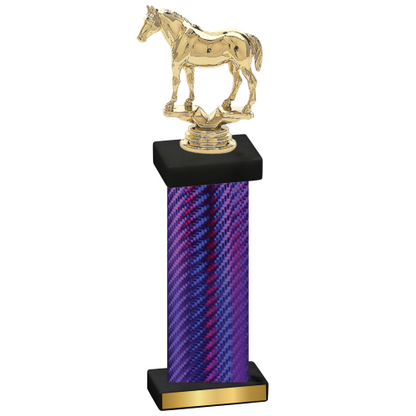 Single Purple Carbon Fiber Horses Trophy