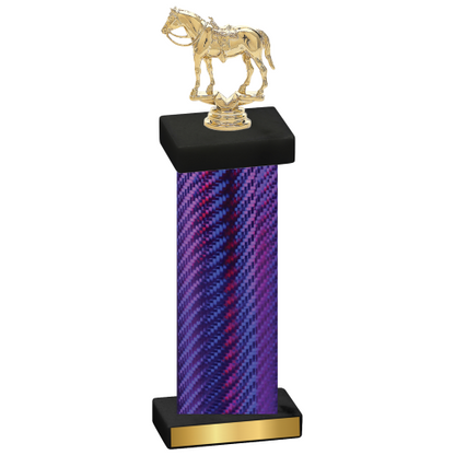 Single Purple Carbon Fiber Horses Trophy