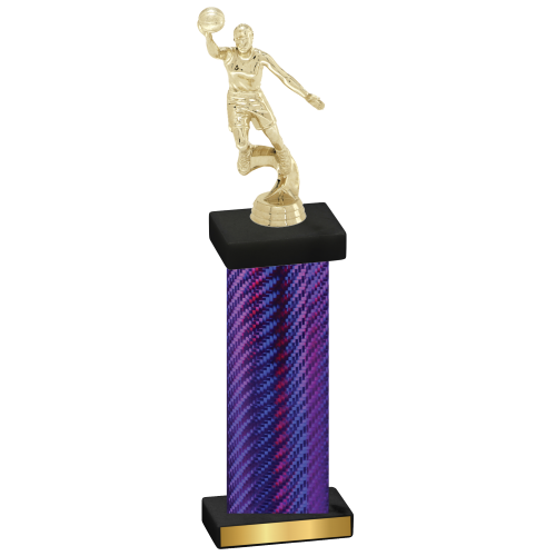 Single Purple Carbon Fiber Basketball Trophy