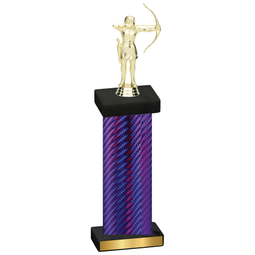 Single Purple Carbon Fiber Archery Trophy