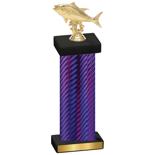 Single Purple Carbon Fiber Fishing Trophy