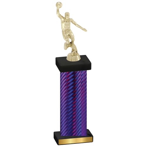 Single Purple Carbon Fiber Basketball Trophy