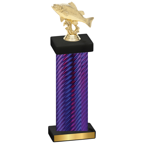 Single Purple Carbon Fiber Fishing Trophy