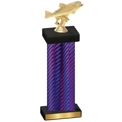 Single Purple Carbon Fiber Fishing Trophy