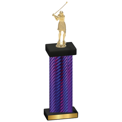 Single Purple Carbon Fiber Golf Trophy