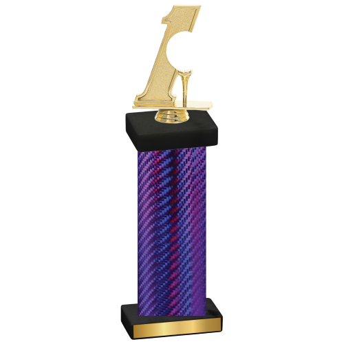 Single Purple Carbon Fiber Golf Trophy