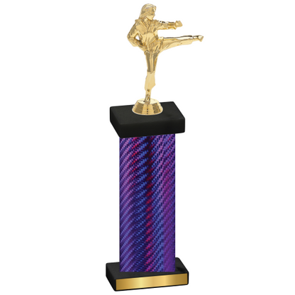 Single Purple Carbon Fiber Karate Trophy