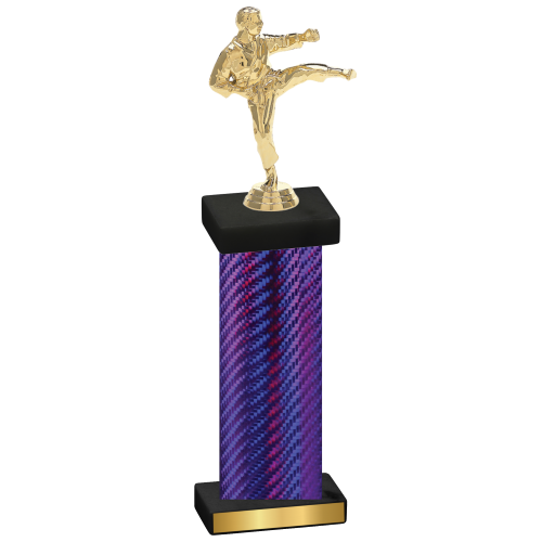 Single Purple Carbon Fiber Karate Trophy