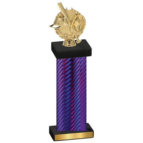 Single Purple Carbon Fiber Baseball Trophy