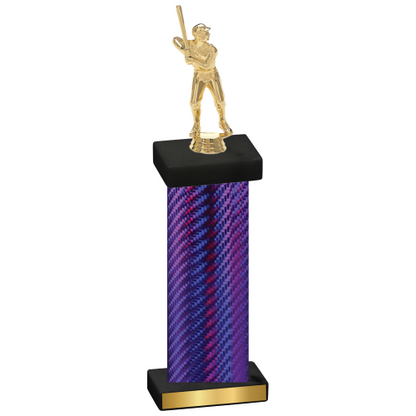 Single Purple Carbon Fiber Baseball Trophy