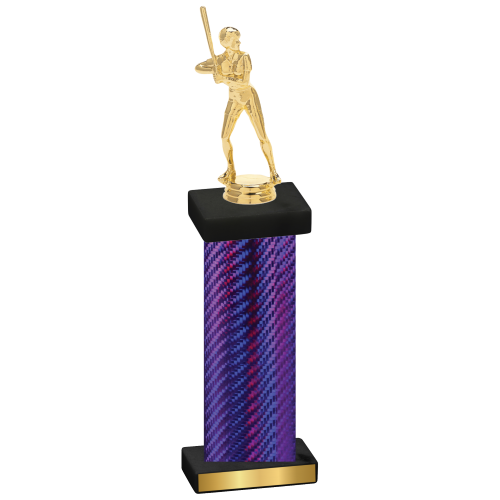 Single Purple Carbon Fiber Softball Trophy