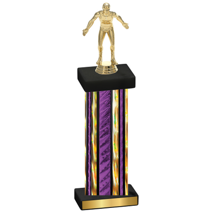 Single Purple Glacier Wrestling Trophy