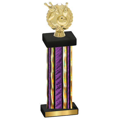 Single Purple Glacier Bowling Trophy