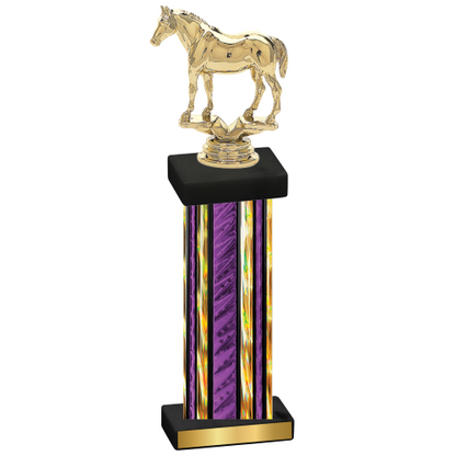 Single Purple Glacier Horses Trophy