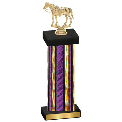 Single Purple Glacier Horses Trophy