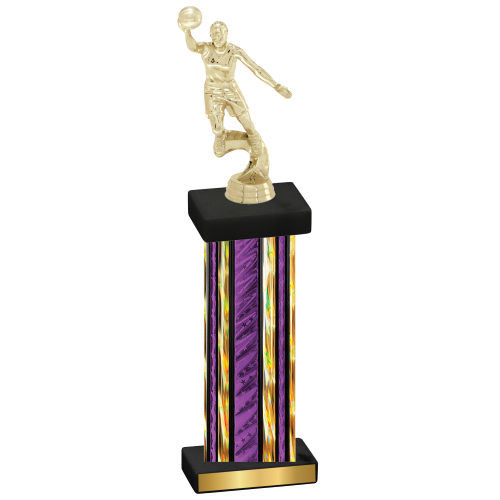 Single Purple Glacier Basketball Trophy