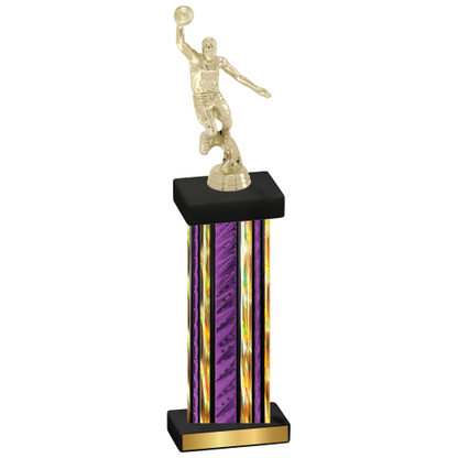 Single Purple Glacier Basketball Trophy