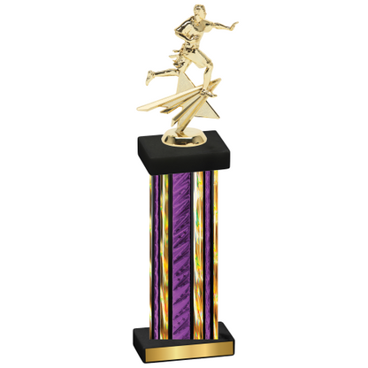 Single Purple Glacier Flag Football Trophy