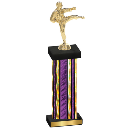 Single Purple Glacier Karate Trophy