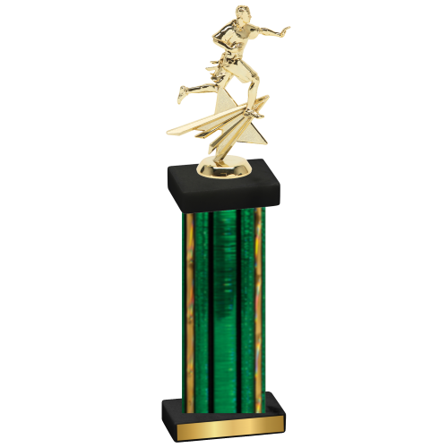 Single Green Glacier Flag Football Trophy