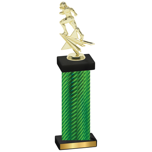 Single Green Carbon Fiber Football Trophy