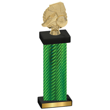 Single Green Carbon Fiber Soccer Trophy